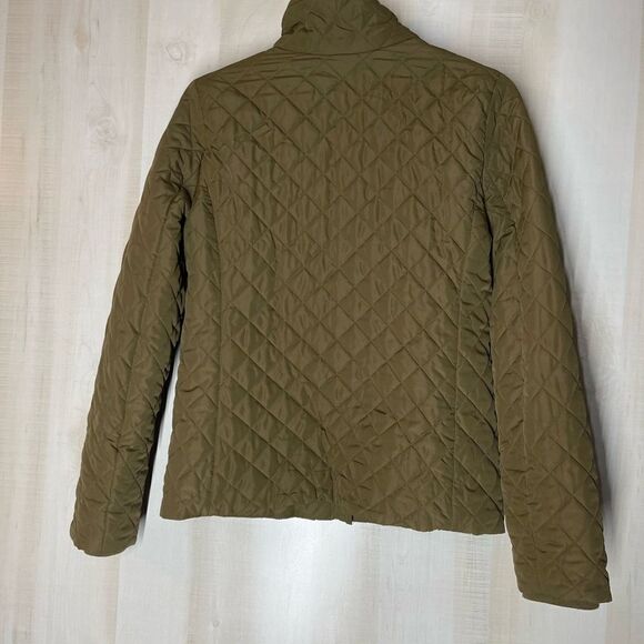 J. Crew Olive green quilted‎ jacket coat, size small - Picture 7 of 14